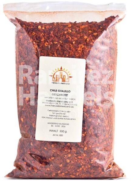 Chile Guajillo en Hojuelas MERCADO MEXICANO 500 g