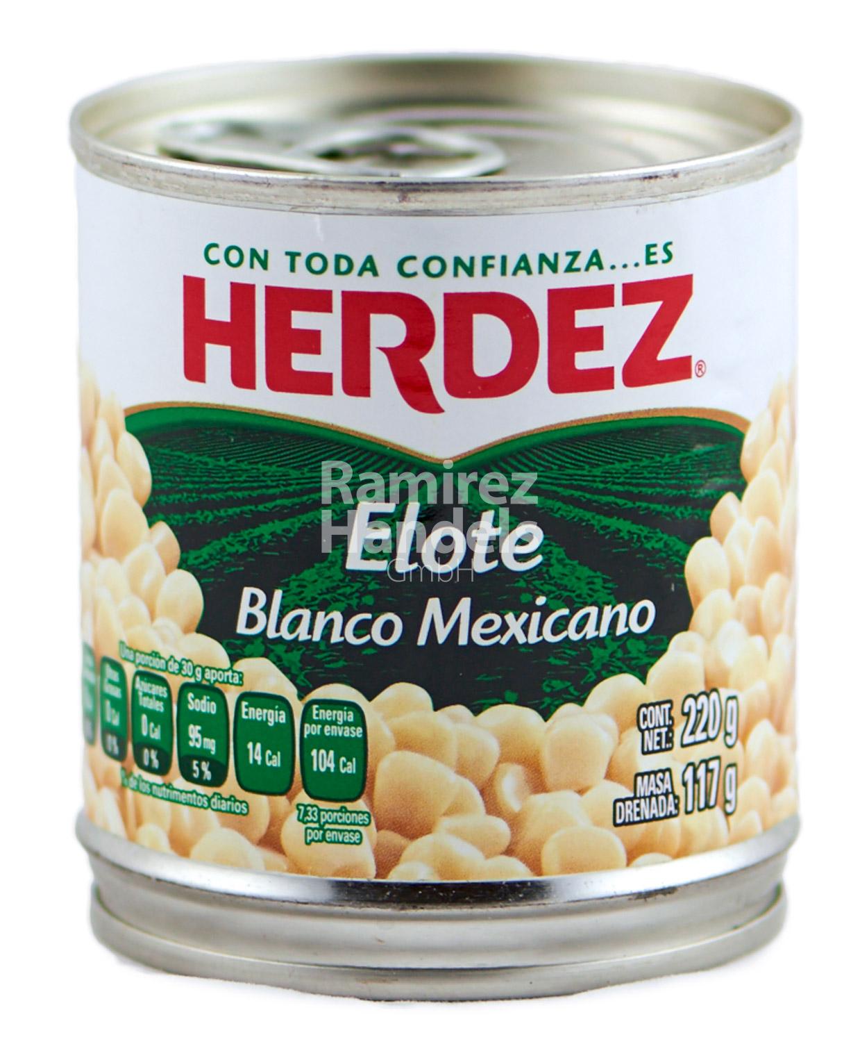 Elote Blanco Mexicano HERDEZ 220 g (MHD 01 JAN 2025) | Mexhaus