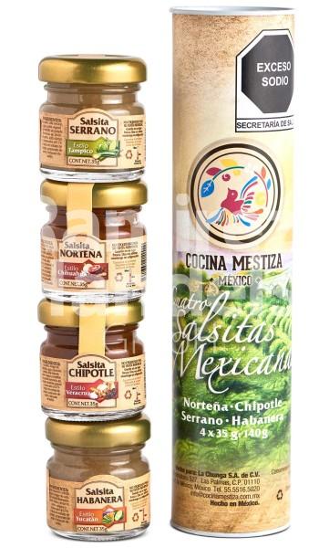 Cuatro Salsitas Mexicanas Cocina Mestiza 140 g c/u 35 g